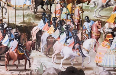 (Detail) Fresco in the Hall of Battles of the 1431 Battle of La Higueruela